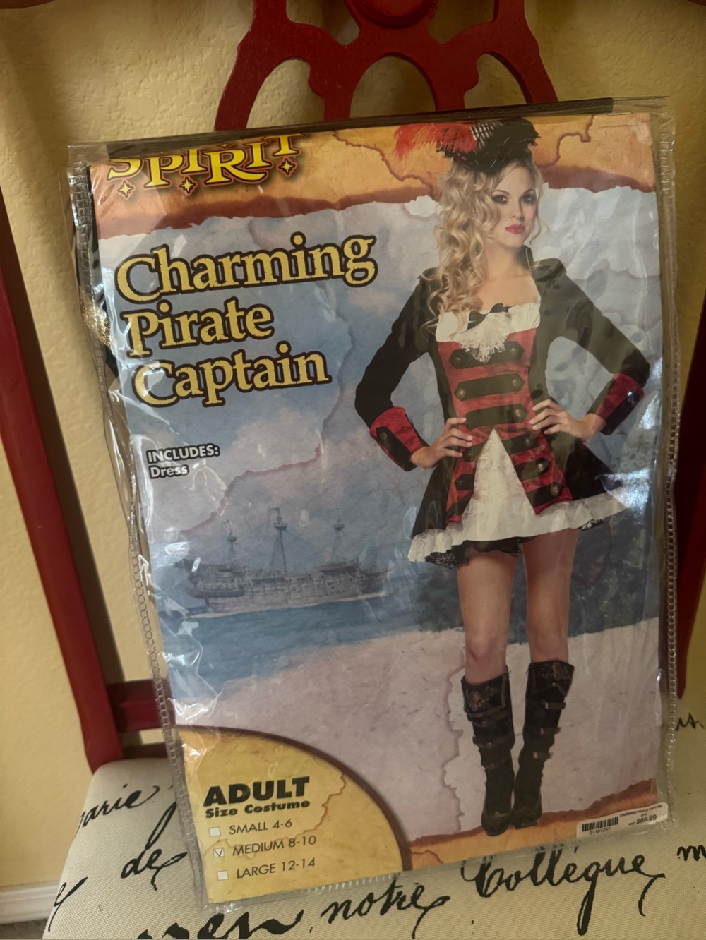 Spirit Halloween Charming Pirate Captain Size Medium